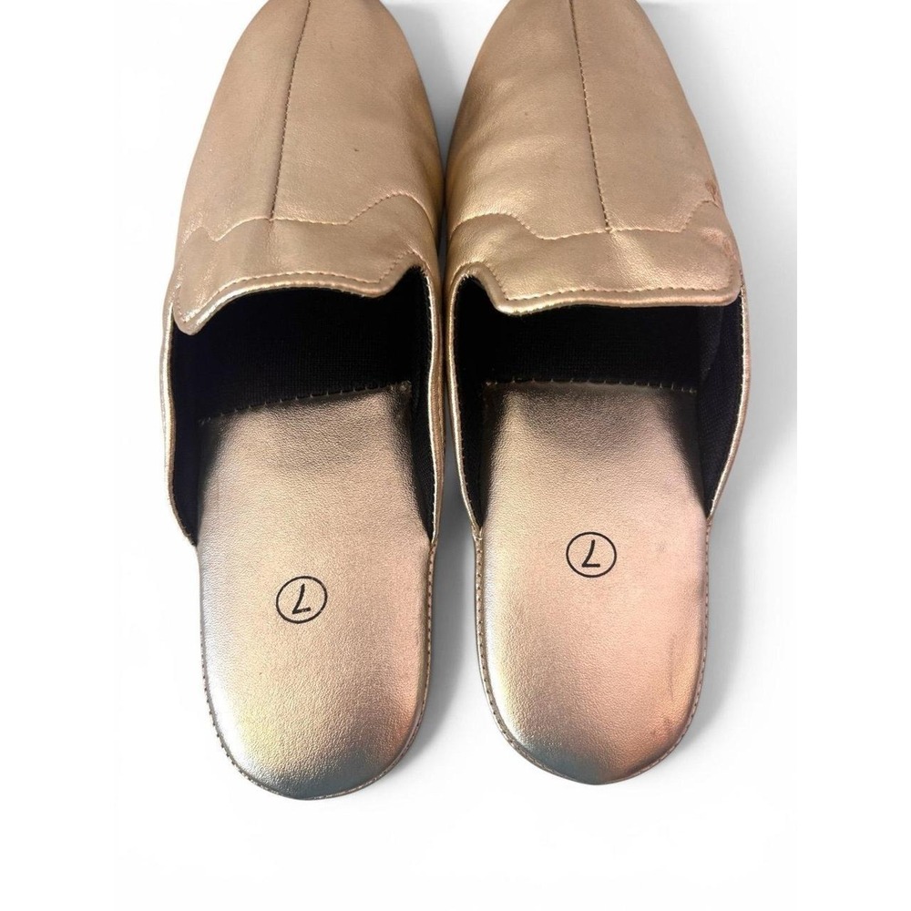 Vintage Gold Metallic Mule House Slippers – Size 7 - Picture 6 of 7